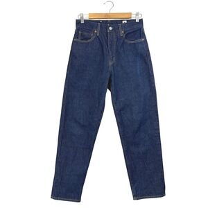 LEVIS Selvedge Column Dark Wash Jeans Womens Size 26 27 High Rise Straight Leg